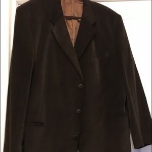 Chocolate brown, men’s blazer.